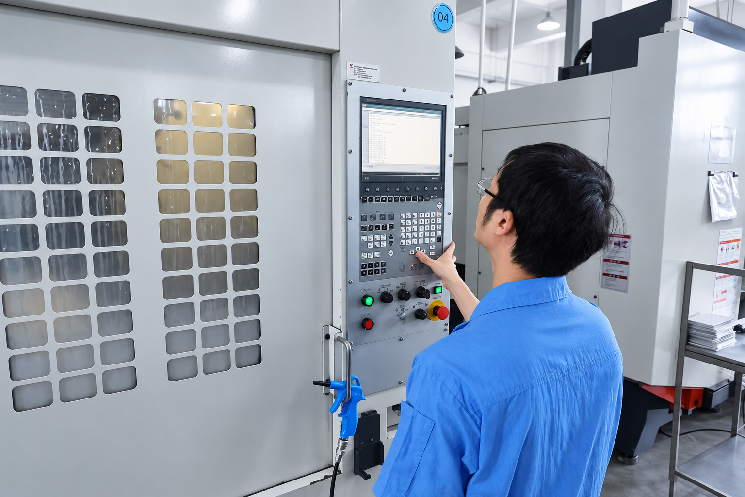 CNC machine setup for metal component production