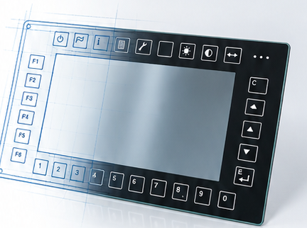 Industrial HMI engineering concept illustration