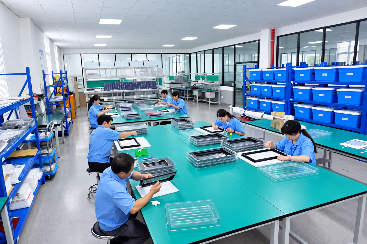 Components prepared for HMI assembly