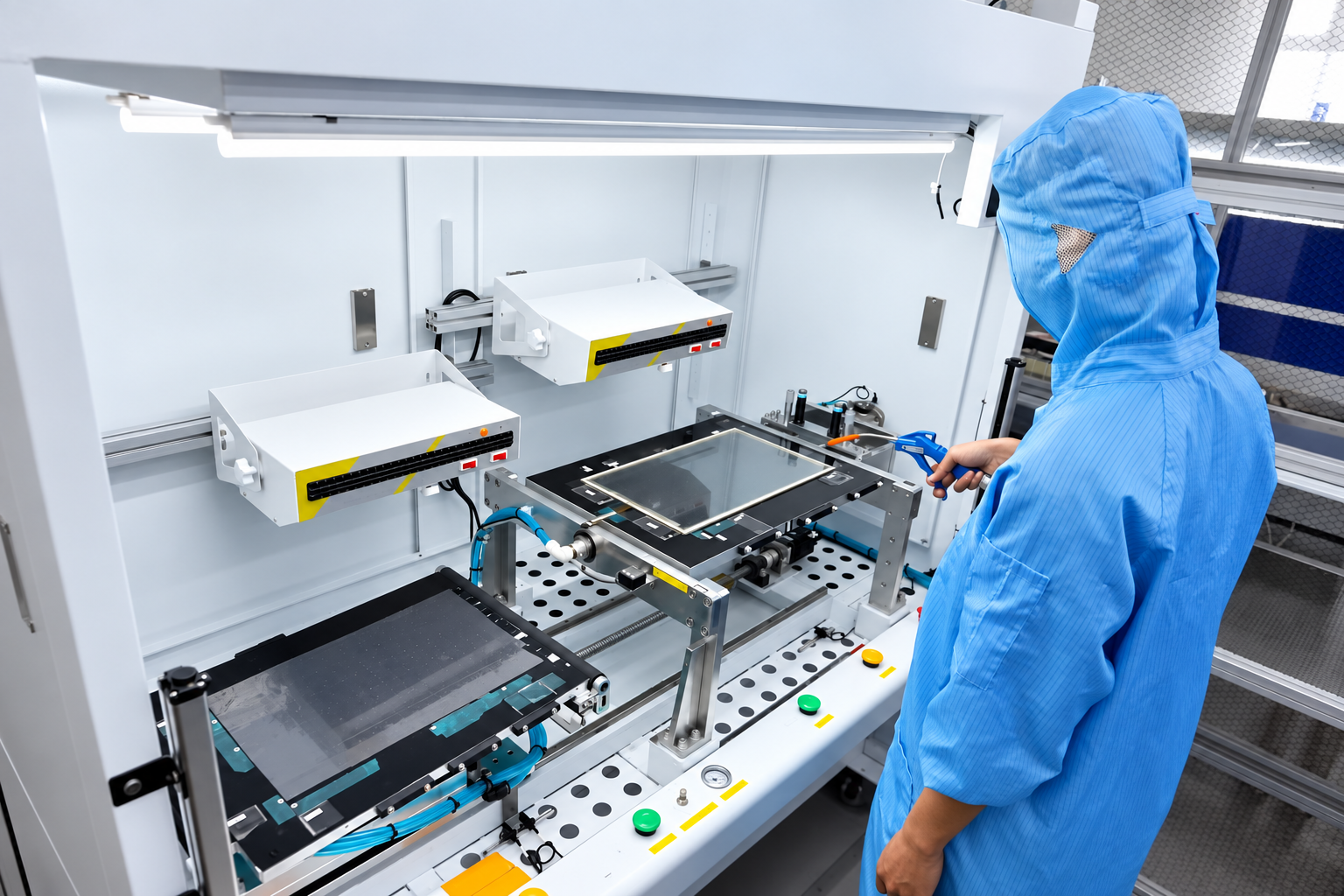 Panel handling at an optical bonding workstation