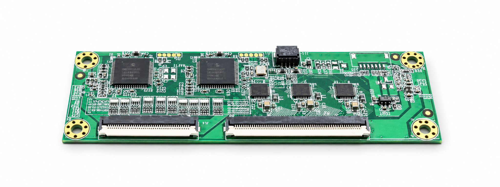 Touch controller board with flat-flex connectors