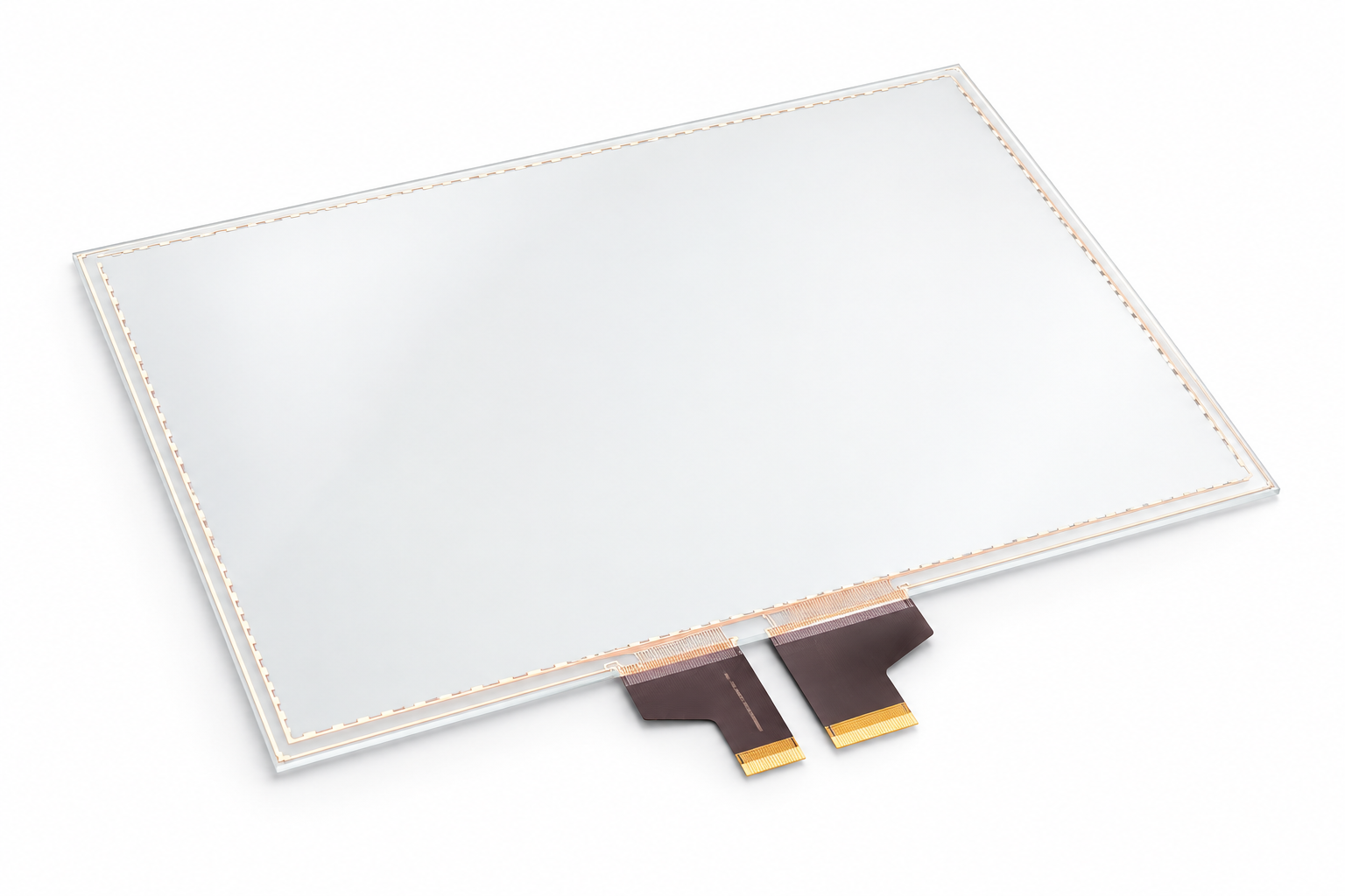 Touch panel with flexible connection tails